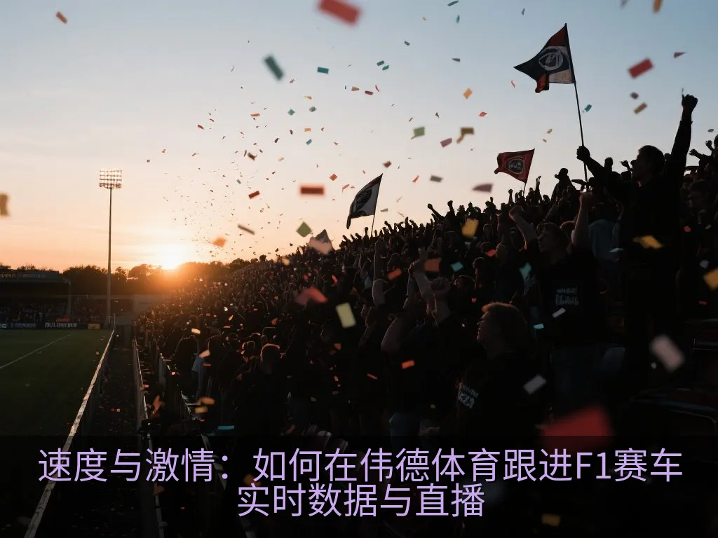一辆流线型无标志的方程式赛车在黄昏的赛道上极速飞驰